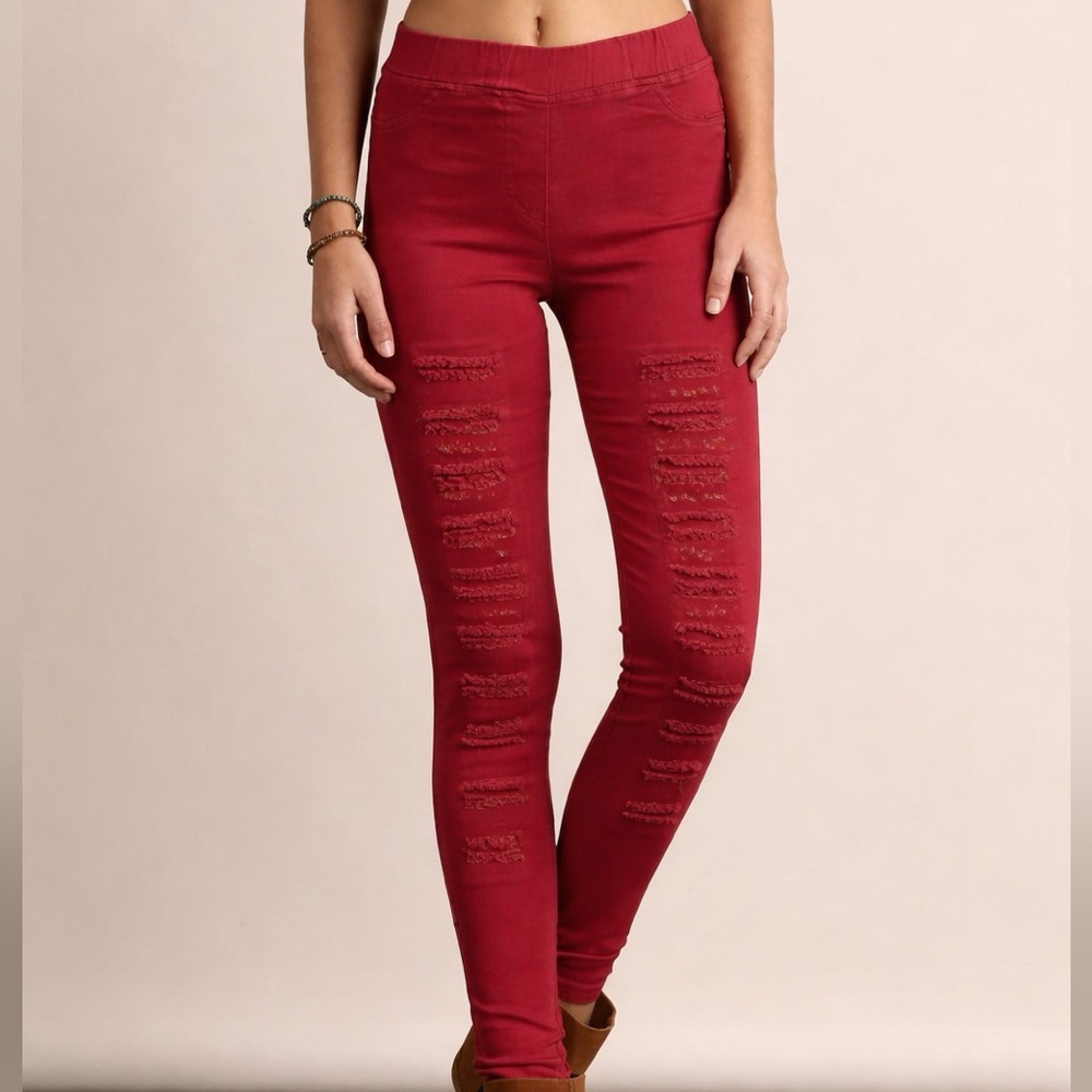 Umgee Distressed Pull On Pants